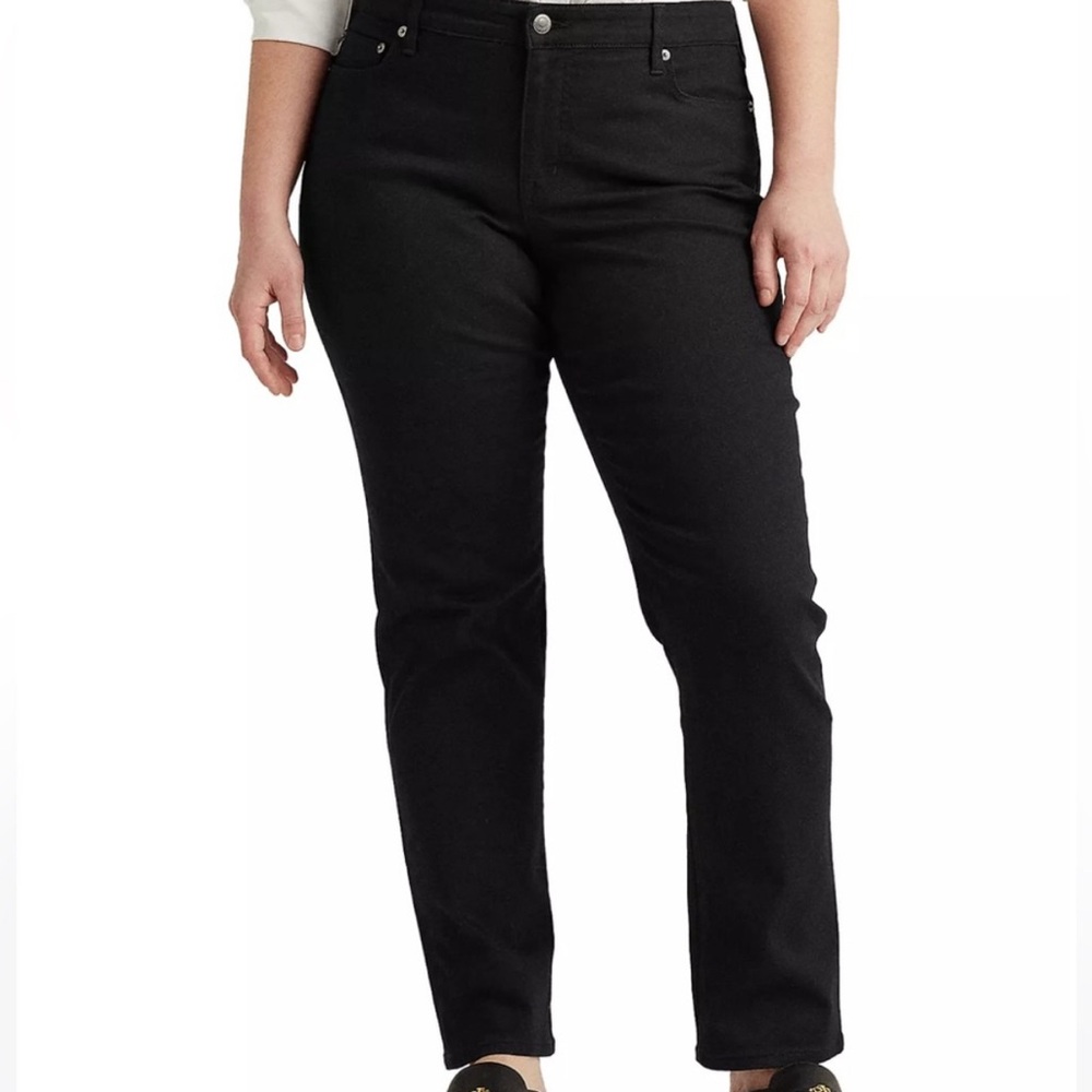 Lauren Ralph Lauren Women's Black Straight Leg Jeans Size 16W